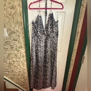 Dots Black and White Animal Print maxi dress